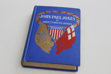 life of John Paul Jones dated 1902, antique book American history patriotic cover art