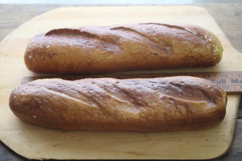 life size baguettes faux bread loaves photo stylist prop, french country farmhouse style decor fake food