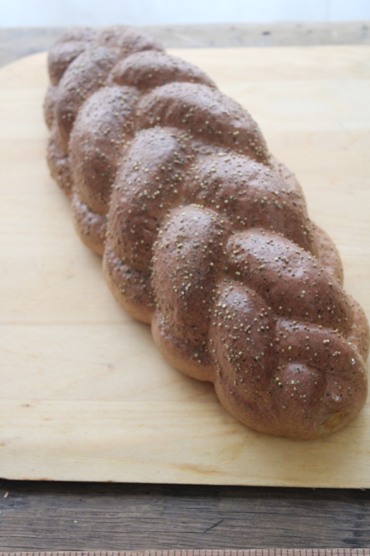 life size braided loaf faux bread photo stylist prop, french country