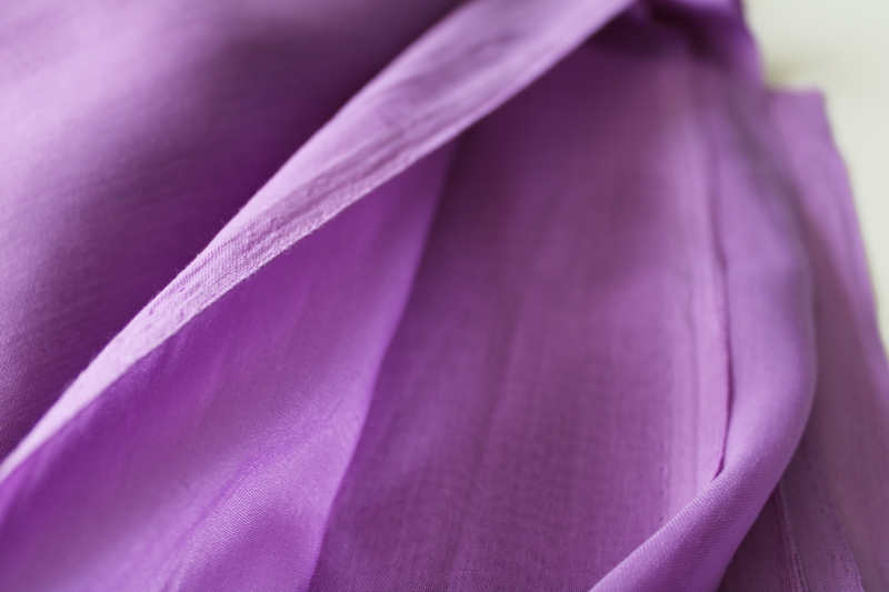 lilac purple cotton poly blend voile fabric solid color soft flowy material