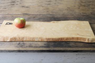 live edge natural wood serving board, bread charcuterie tray hardwood plank