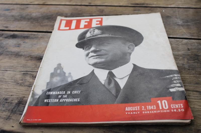 lot 1940s vintage Life magazines, complete old advertising, WWII photos & news