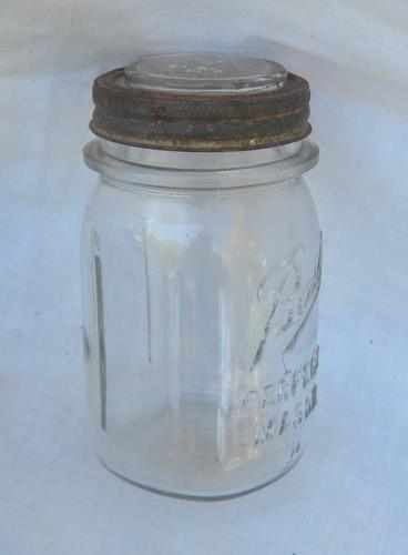 lot 3 Ball pint mason storage jars, hoosier vintage kitchen canisters