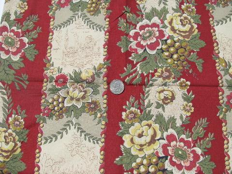 lot 30s - 40s - 50s vintage floral print cotton decorator fabric, 12 prints