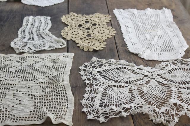 lot 50+ pieces crochet lace chair set doilies to upcycle for wedding party buntings, banners