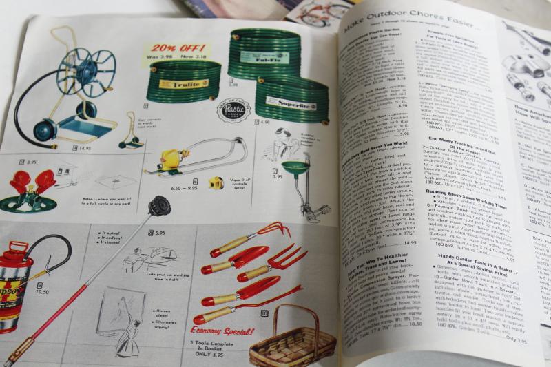 lot 50s vintage mail order catalogs, mid-century department store sale books, retro graphics!