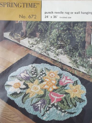 lot Aunt Lydia's printed cotton canvas for punch needle hooked rugs