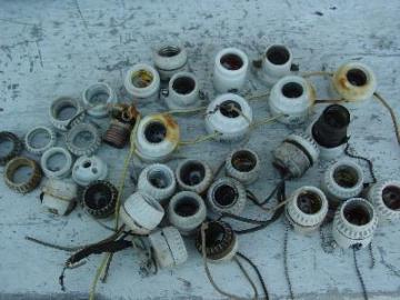 lot antique architectural china light sockets Hubbell