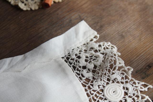 lot antique early 1900s vintage Irish crochet lace collars, edging, dress trim