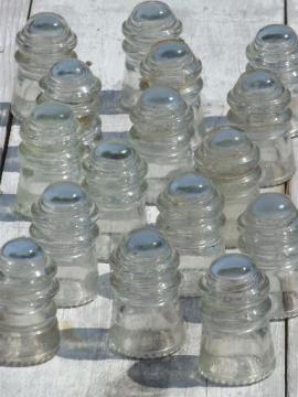 lot antique glass telegraph electrical insulators, steampunk vintage