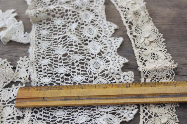 lot antique vintage dress trims, lace collars & scraps Victorian Edwardian era