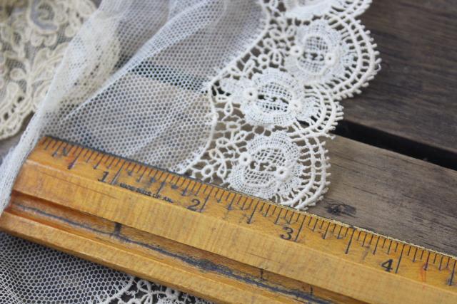 lot antique vintage dress trims, lace collars & scraps Victorian Edwardian era