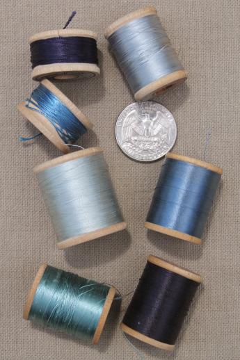 lot antique & vintage fine pure silk embroidery sewing thread, jewel colors