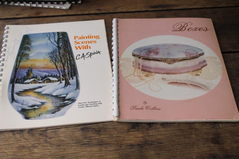 lot china painting books, illustrated instructions how to supplies brush stroke techniques
