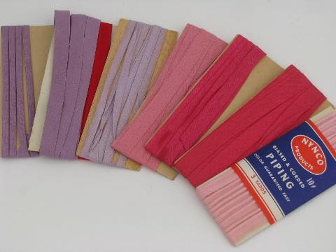 lot cotton seam tape and quilt binding, vintage sewing trim, all colors!