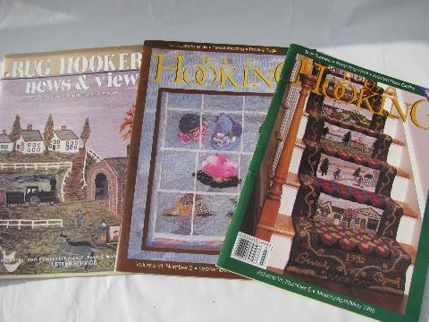 lot hooked rug making books, rug hooking, rug hooker magazines