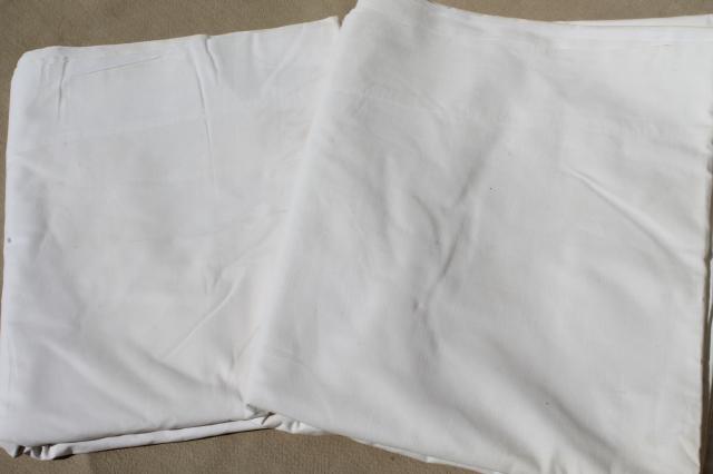 lot of 12 plain white cotton bedsheets, flat bed sheets, vintage ...