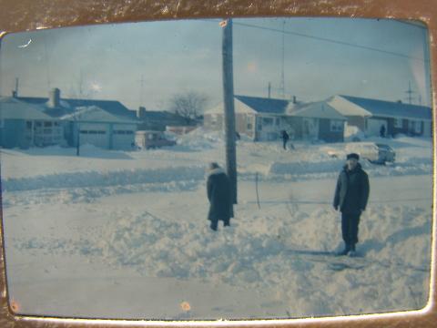 lot of 14, 1960s and 1970s vintage, 35mm photo slides of snowstorm and blizzard snowscapes