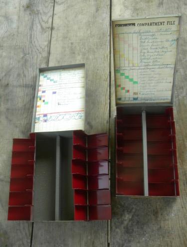 lot of 6 machine-age Kodaslide compartment files/photo slide cases