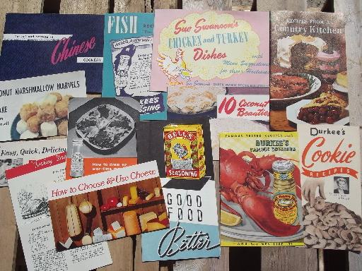 lot of 90+ vintage cookbooks and recipe leaflets