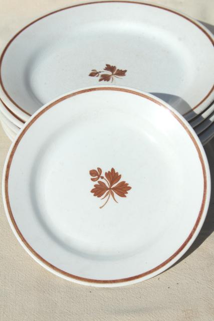 lot of antique Tea Leaf white ironstone china plates, 1800s vintage