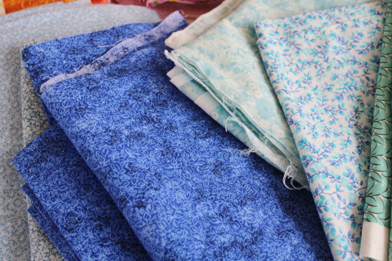 lot of cotton print quilting fabric, tiny prints in all colors