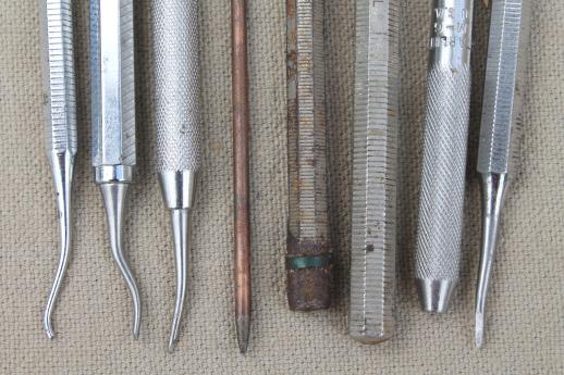 lot of dental picks, jeweler's wax sculpting, modeling & carving   tools for lost wax casting 