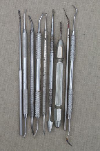 lot of dental picks, jeweler's wax sculpting, modeling & carving   tools for lost wax casting 