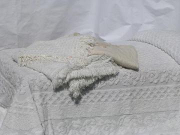lot of old vintage cotton chenille & candlewick bedspreads