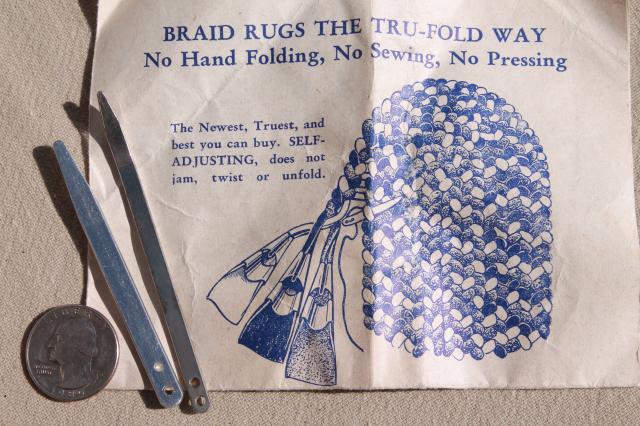 lot of rug making tools, cones & instruction leaflet to make braided rugs