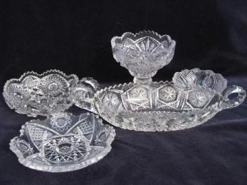 Antique Vintage Pressed Pattern Glass Dishes Serving Pieces