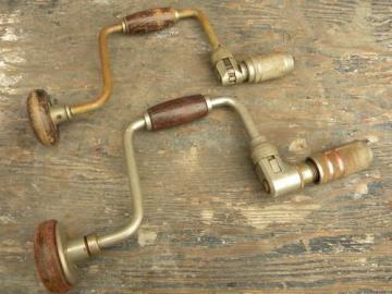 lot of vintage brace & bit tools ratchet hand crank drills, Stanley/Craftsman