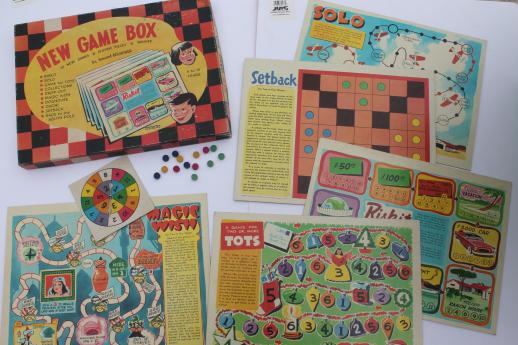 lot of vintage children's games, board game sets & pieces for crafts or replacement parts