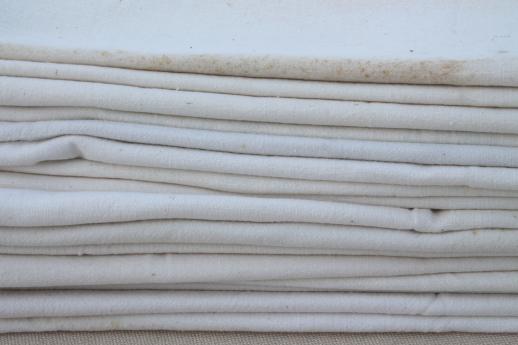 lot of vintage cotton feed sacks, antique unbleached cotton feedsack fabric