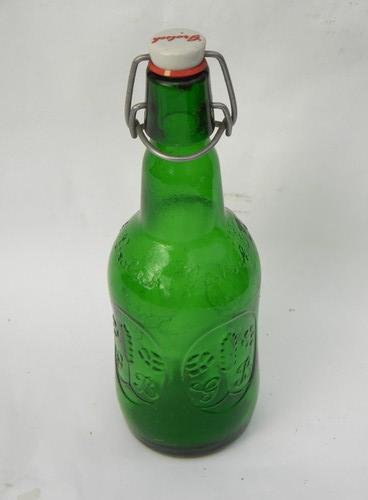 lot of vintage green glass Grolsch flip top beer bottles for homebrew