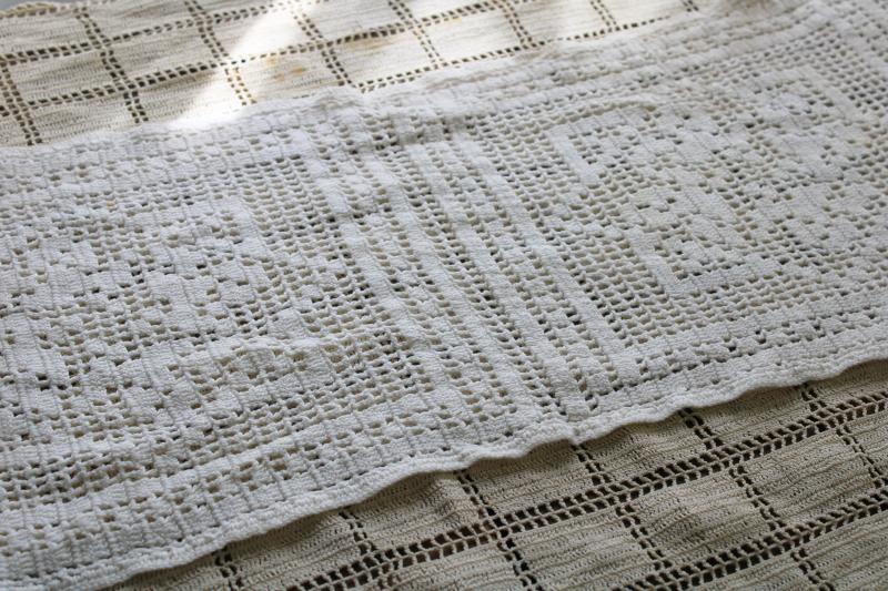 lot of vintage linens to upcycle, crochet lace table runners for sewing projects or crafts