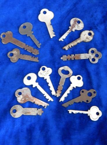 lot of vintage old skeleton keys for luggage, steamer trunks, boxes