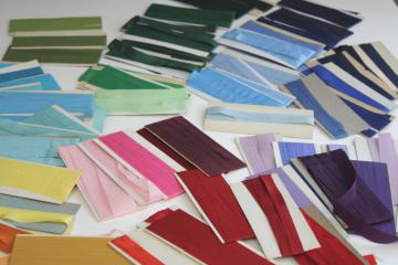 lot of vintage ribbon type rayon seam binding, a rainbow of vivid colors
