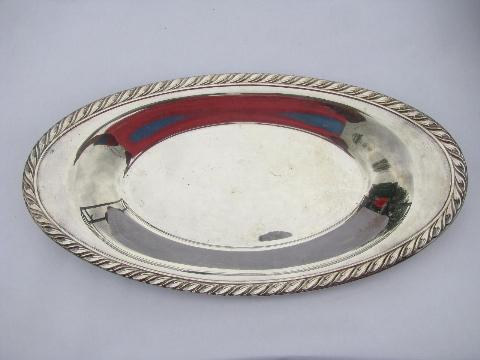 lot of vintage silver plate oval bread trays, Oneida and Gorham