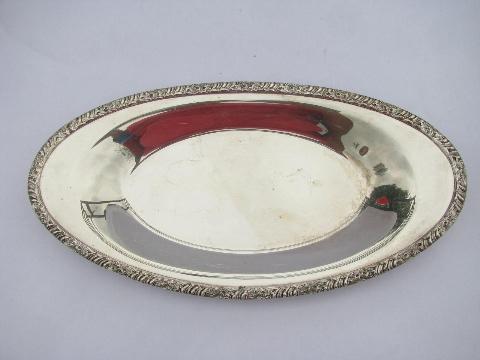 lot of vintage silver plate oval bread trays, Oneida and Gorham