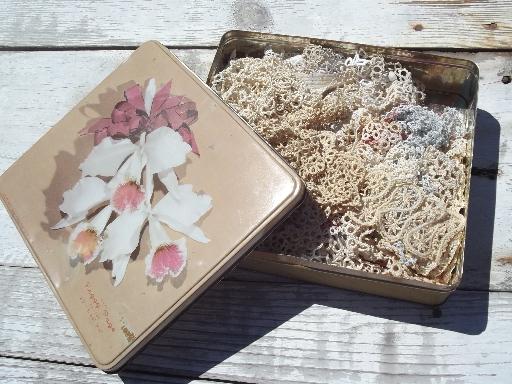 lot old antique vintage tatted lace sewing trims, edgings, insertions