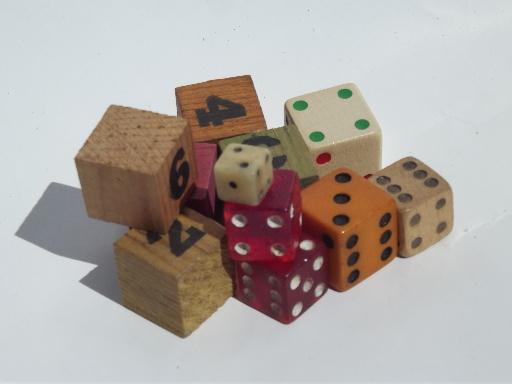 lot old vintage game parts and pieces, wood checkers, scrabble tiles etc