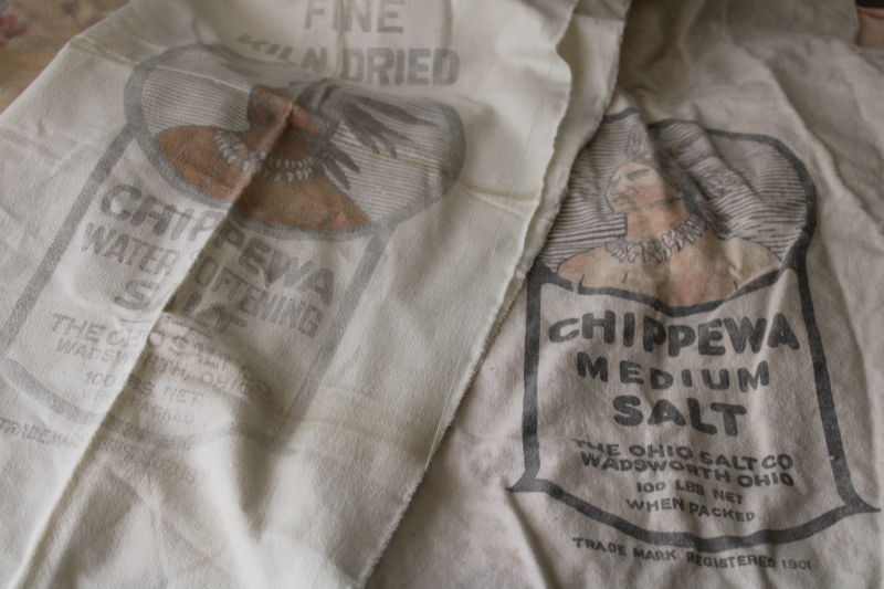 lot primitive vintage unbleached cotton feed flour sugar sacks, sack fabric