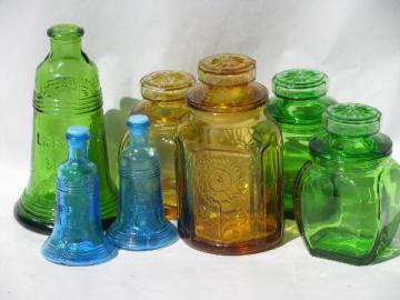 https://laurelleaffarm.com/item-photos/lot-vintage-Wheaton-glass-bottles-spice-jars-liberty-bell-bottle-Laurel-Leaf-Farm-item-no-b9649t.jpg