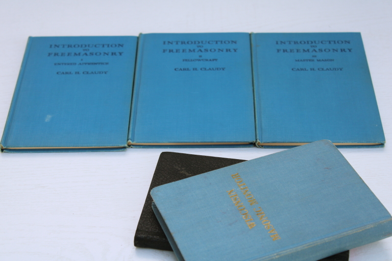 lot vintage books Masons fraternal order Introduction to Freemasonry, Wisconsin Masonic Monitor