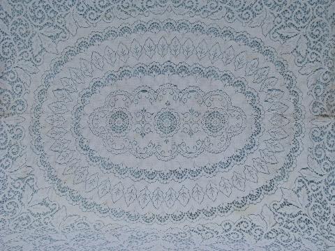 lot vintage cotton quaker lace type tablecloths, lacy cutter fabric