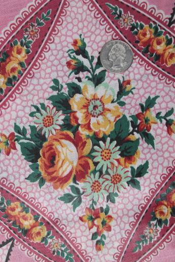 lot vintage floral chintz print cotton fabric, 40 yards in different prints & color
