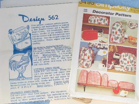lot vintage kitchen embroidery designs, appliance cover sewing patterns