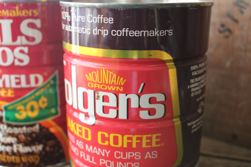 lot vintage metal coffee cans empty tins Hills, ButterNut, Folgers