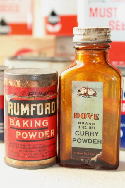 Lot Vintage Metal Spices Tins Boxes Glass Bottle From Dove Frank Tea 